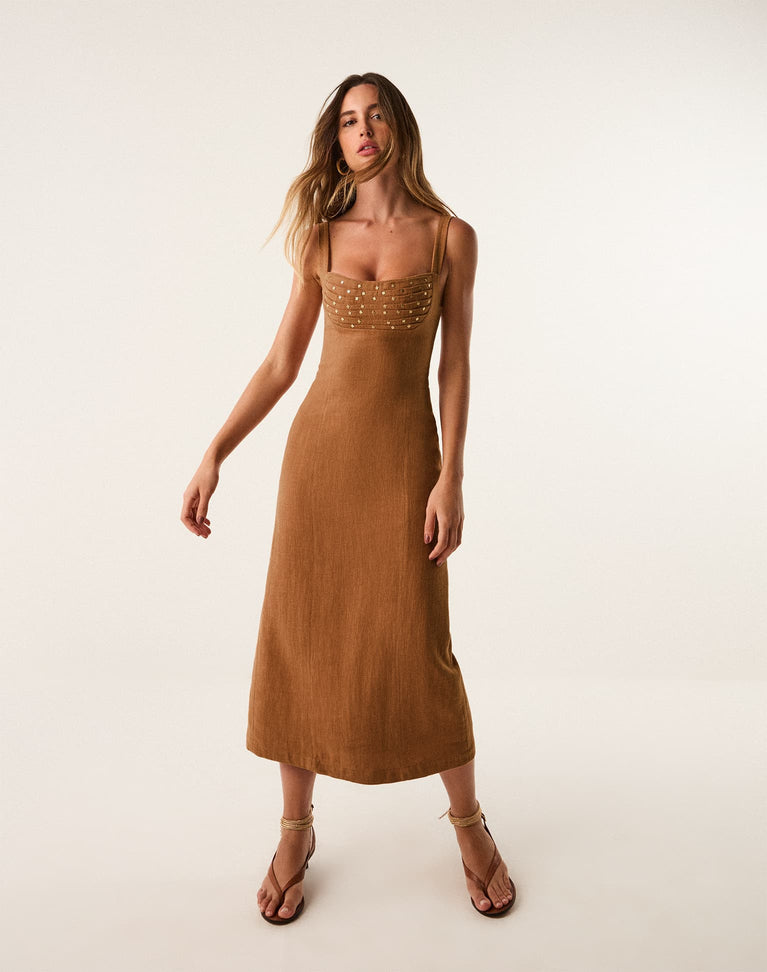 Cleo Midi Dress - Clay XS