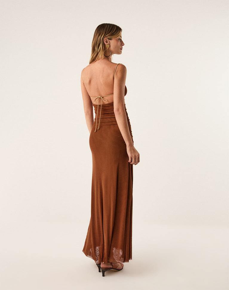 Rumi Long Dress - Camel XS