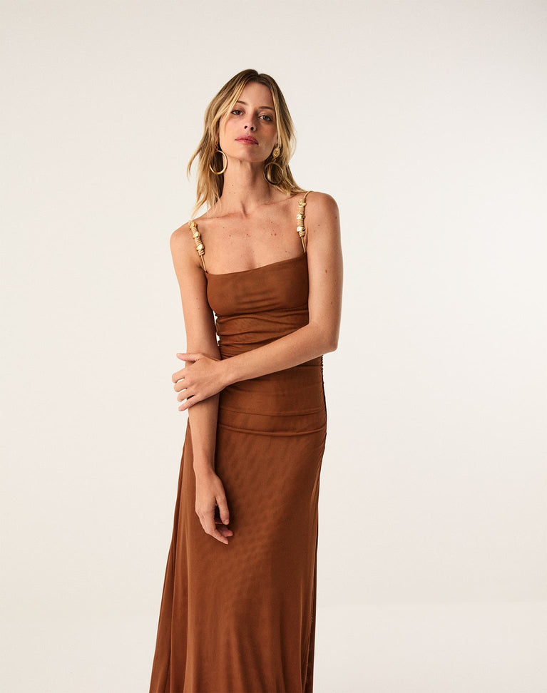 Rumi Long Dress - Camel XS