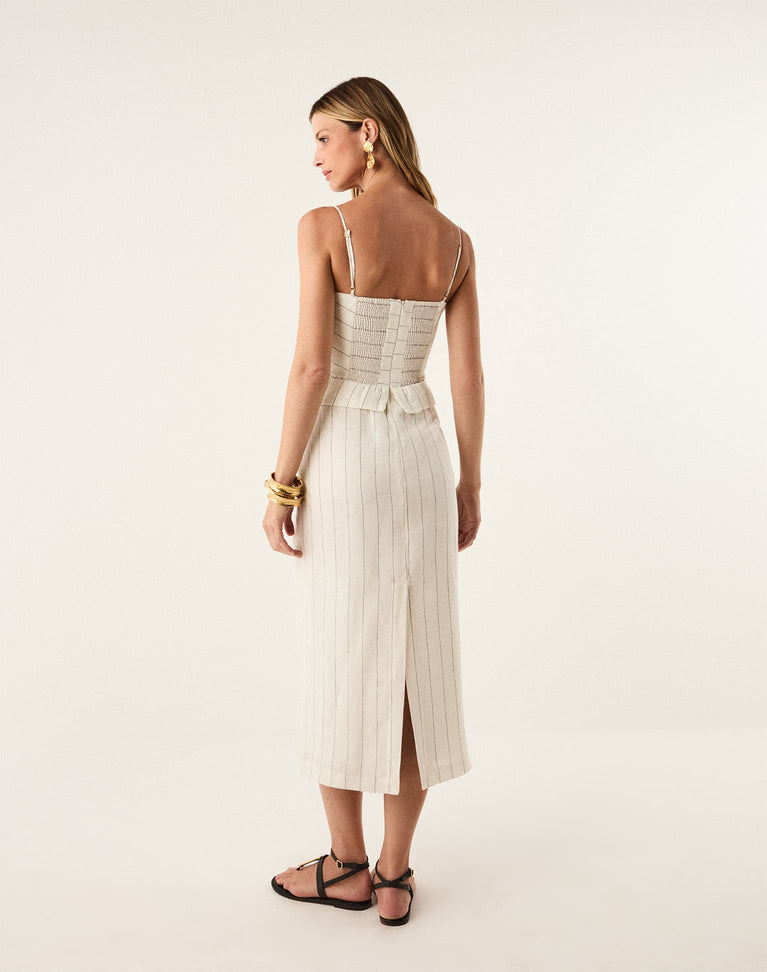 Hazel Midi Dress - Off White XS