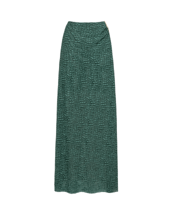Amira Detail Long Skirt - Serpent Skin Acqua
