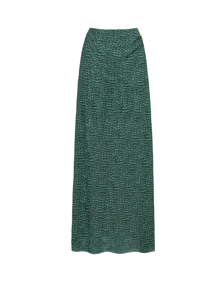 Amira Long Skirt - Serpent Skin Acqua XS