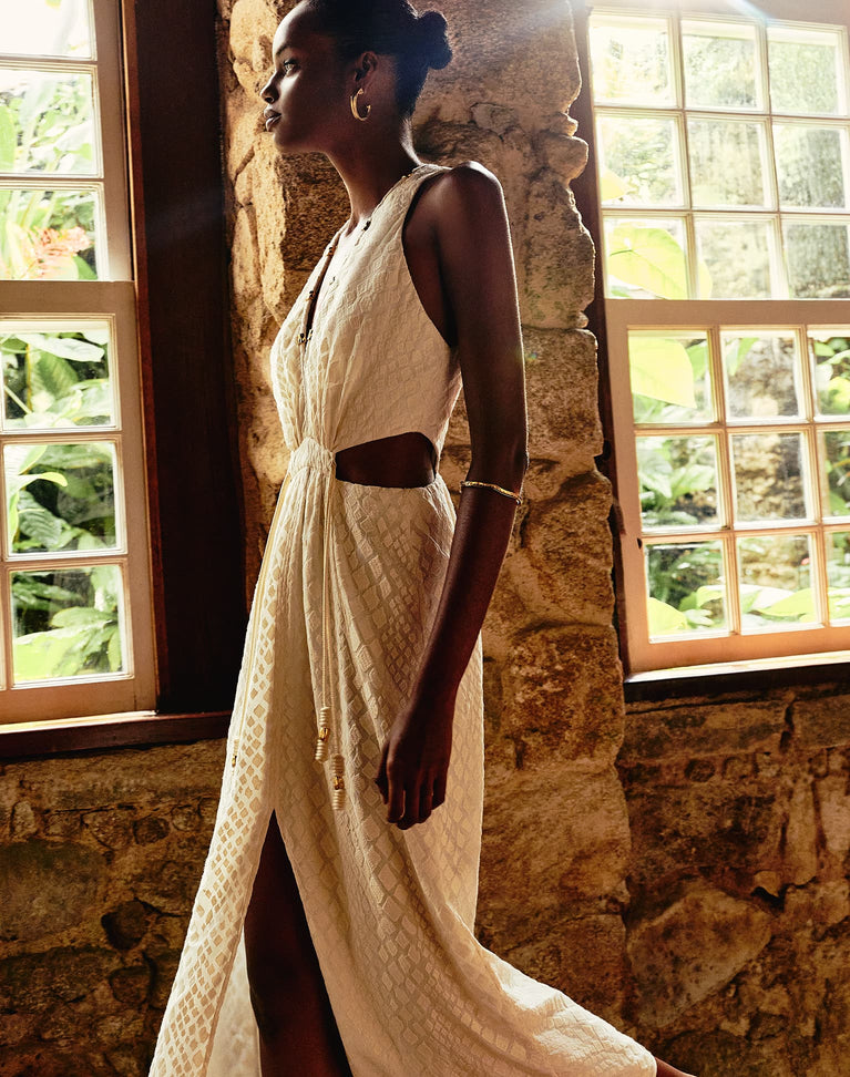 Nayana Long Dress - Off White XS