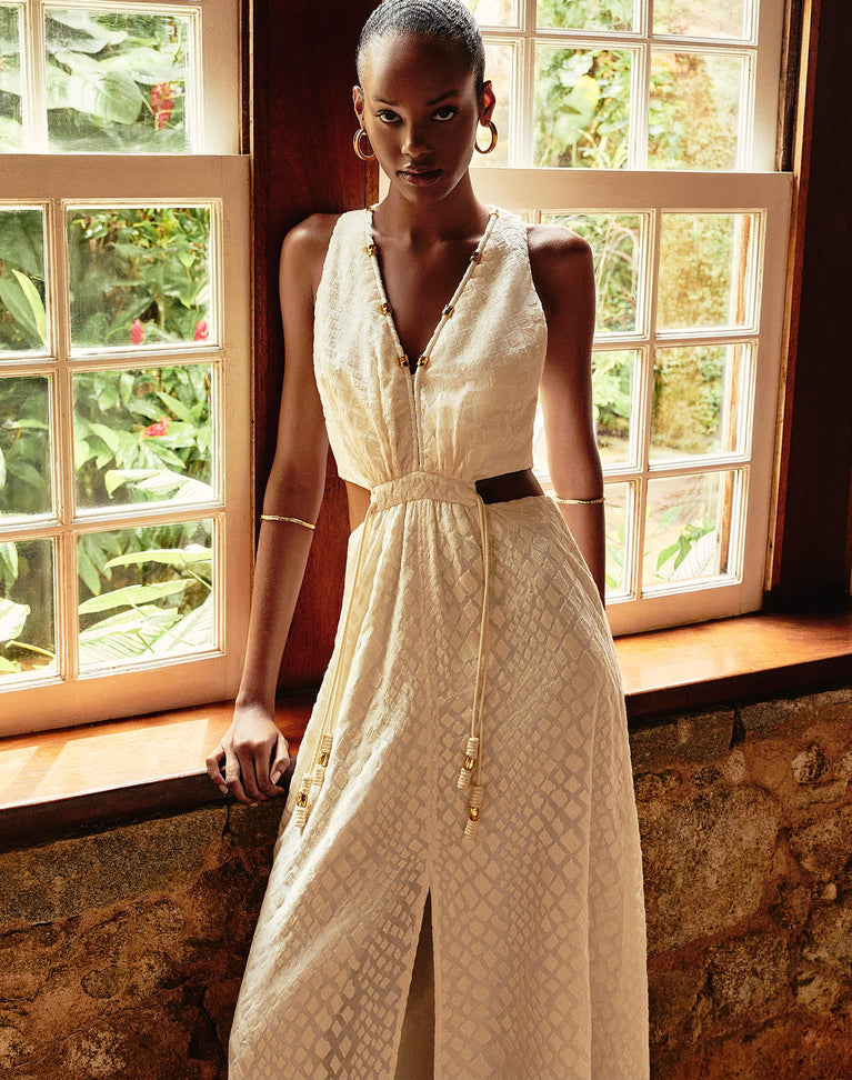 Nayana Long Dress - Off White XS