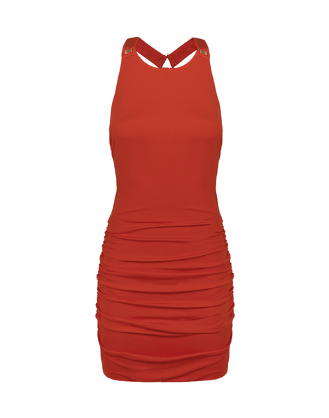 paula drape mini dress in red allie.eats on LTK