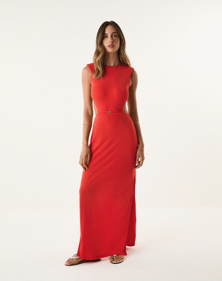 Carrie Long Dress - Spicy Red XS