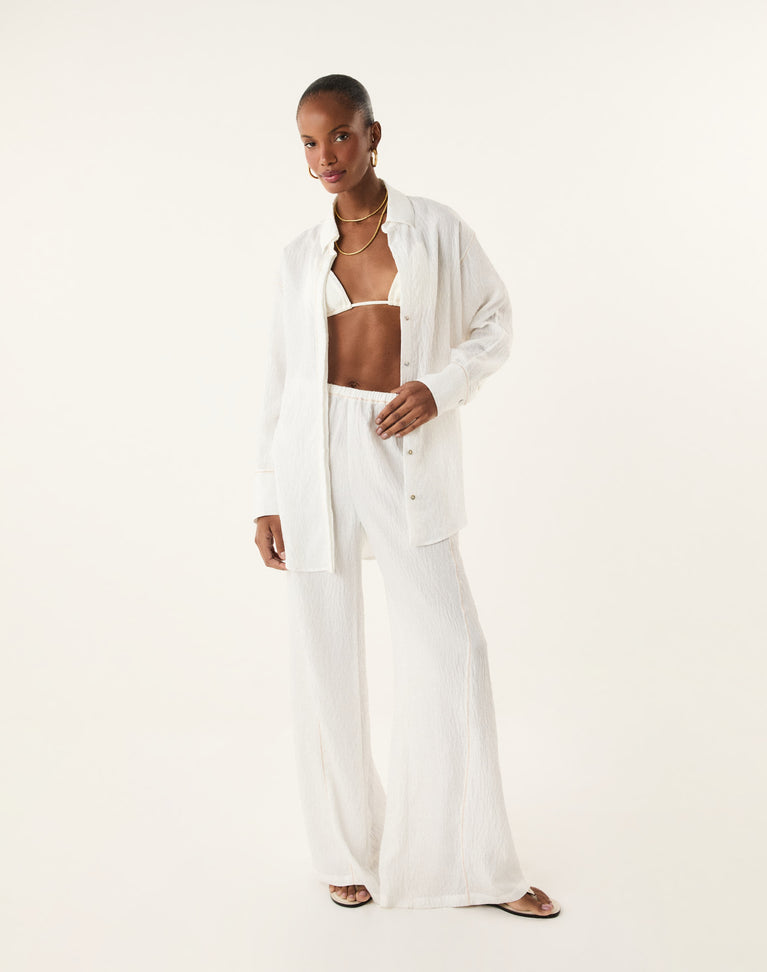 Bailey Wide Leg Pants - Off White XS