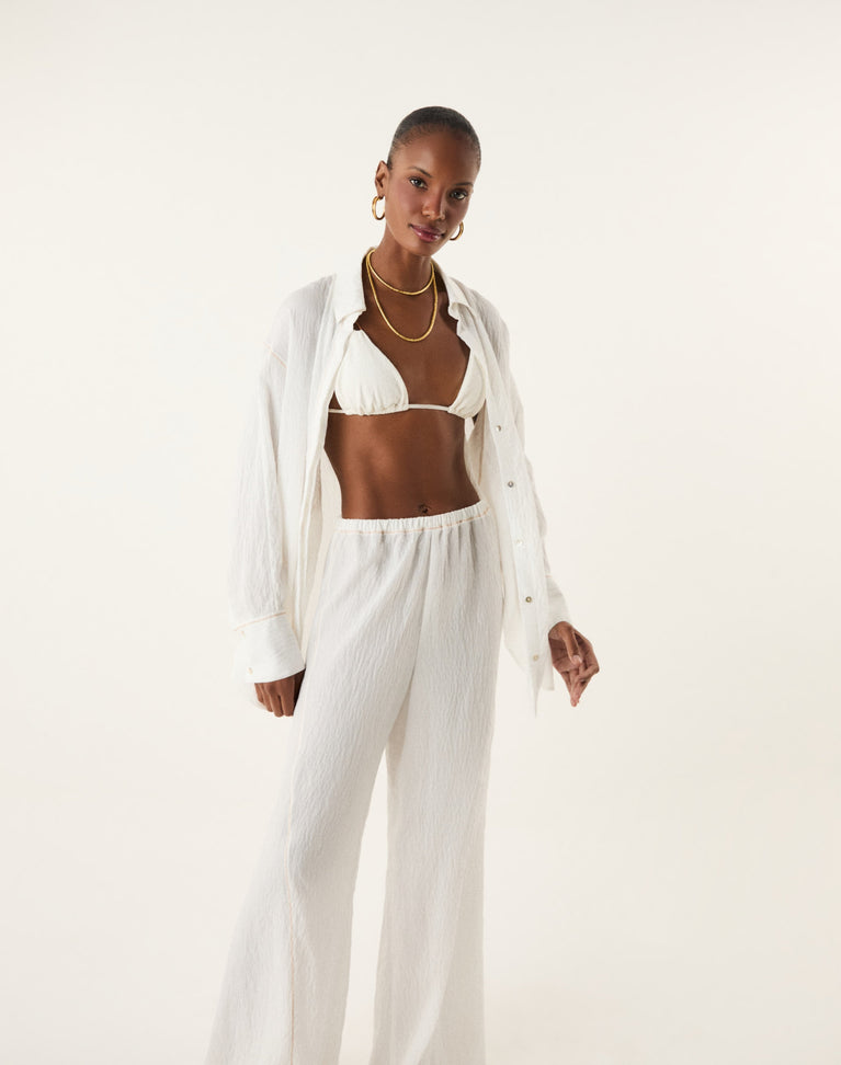 Bailey Wide Leg Pants - Off White XS
