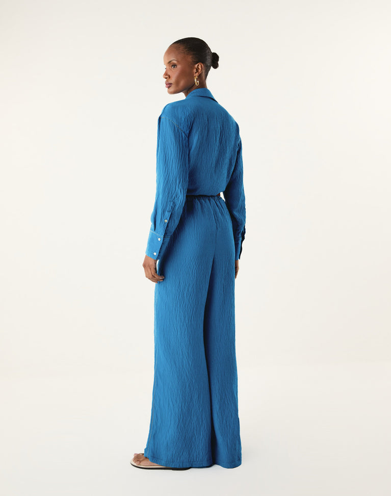 Bailey Wide Leg Pants - Tidal Wave XS