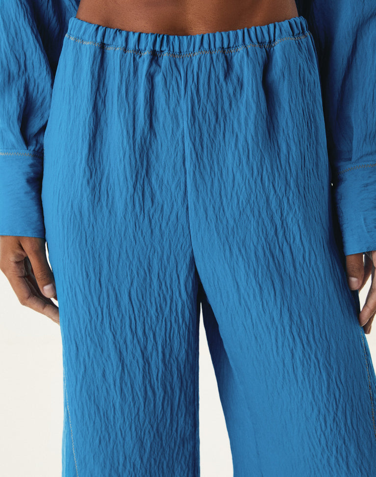 Bailey Wide Leg Pants - Tidal Wave XS