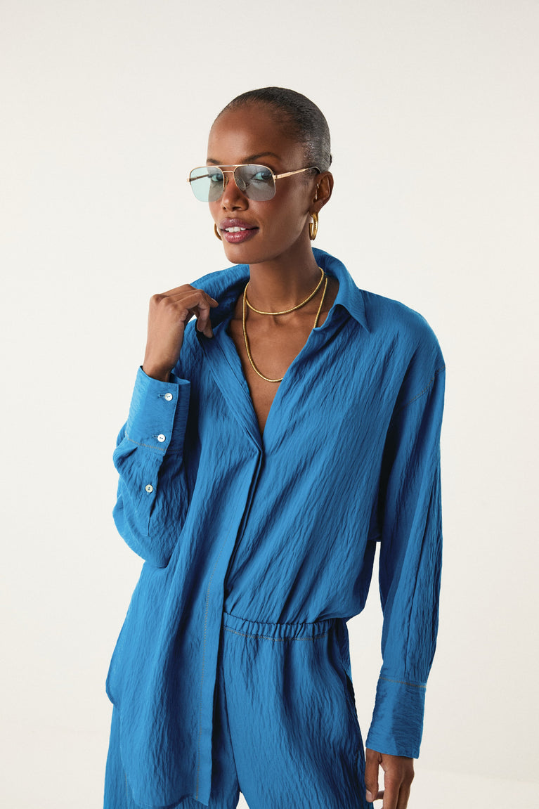 Bailey Long Sleeve Shirt - Tidal Wave XS