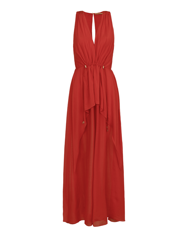 Paloma Long Dress - Spicy Red XS