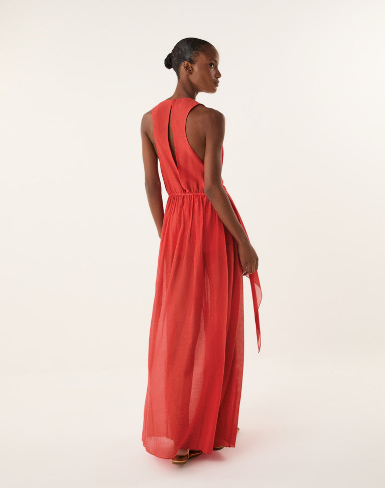 Paloma Long Dress - Spicy Red XS