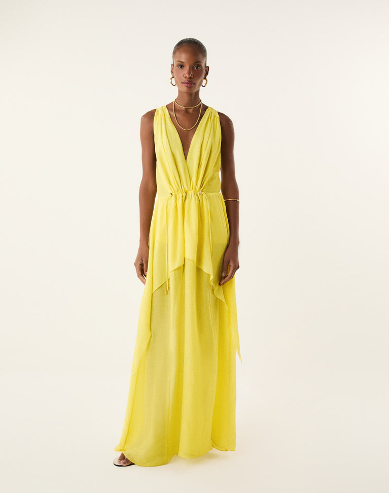 Paloma Long Dress - Butter Cup XS