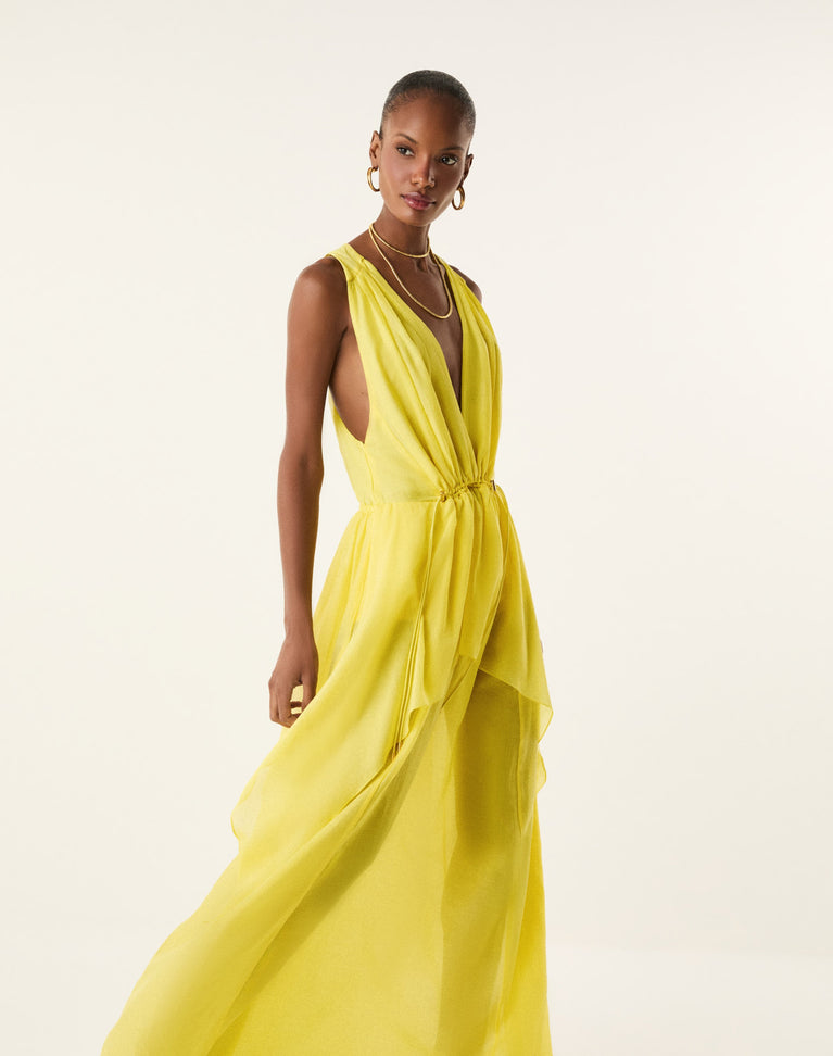 Paloma Long Dress - Butter Cup XS
