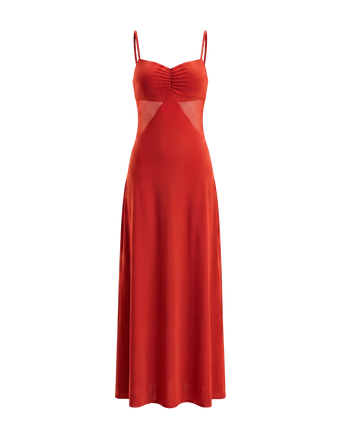 Anne Midi Dress - Spicy Red