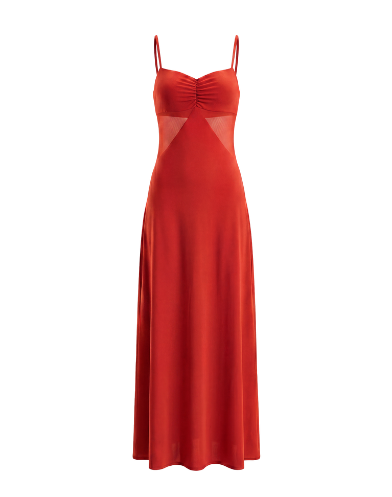 Anne Midi Dress - Spicy Red