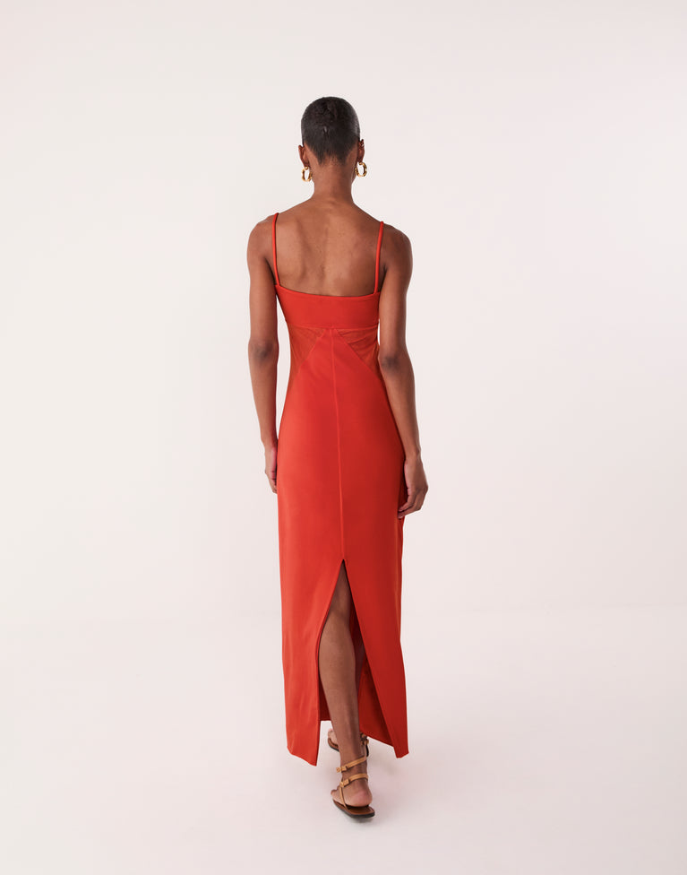 Anne Midi Dress - Spicy Red