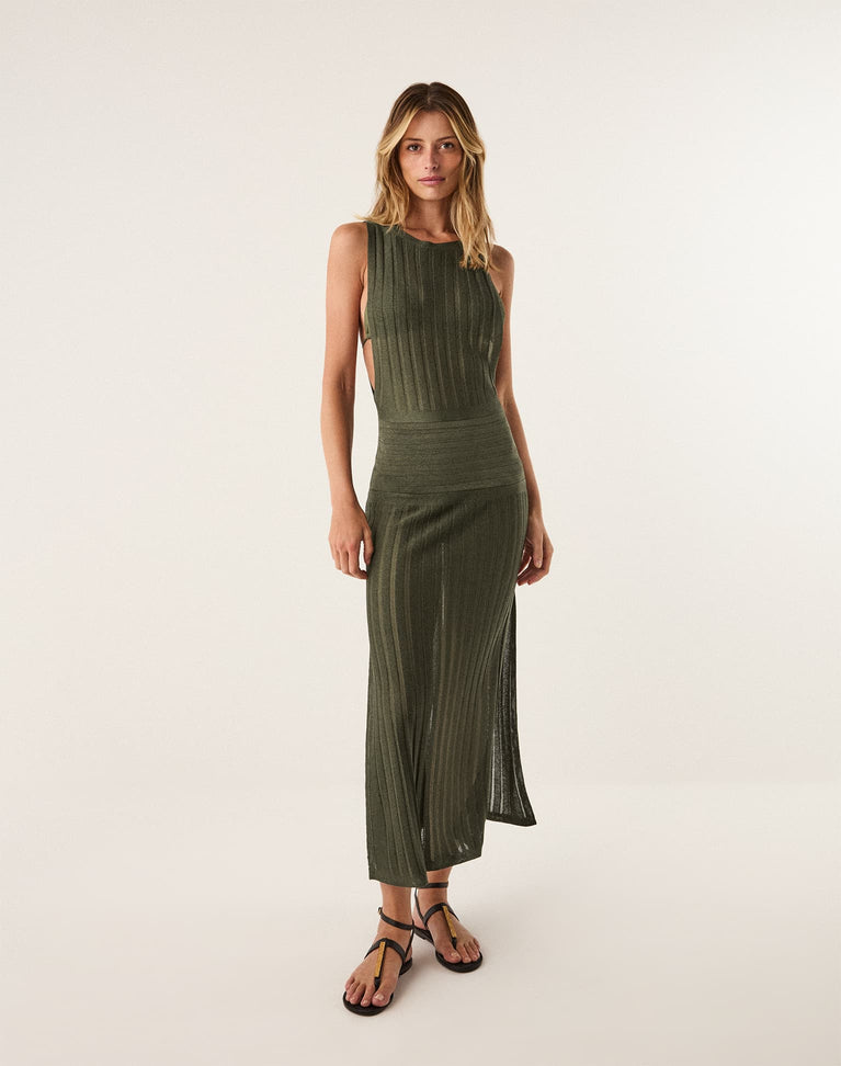 Knit Estela Long Cover Up - Fen