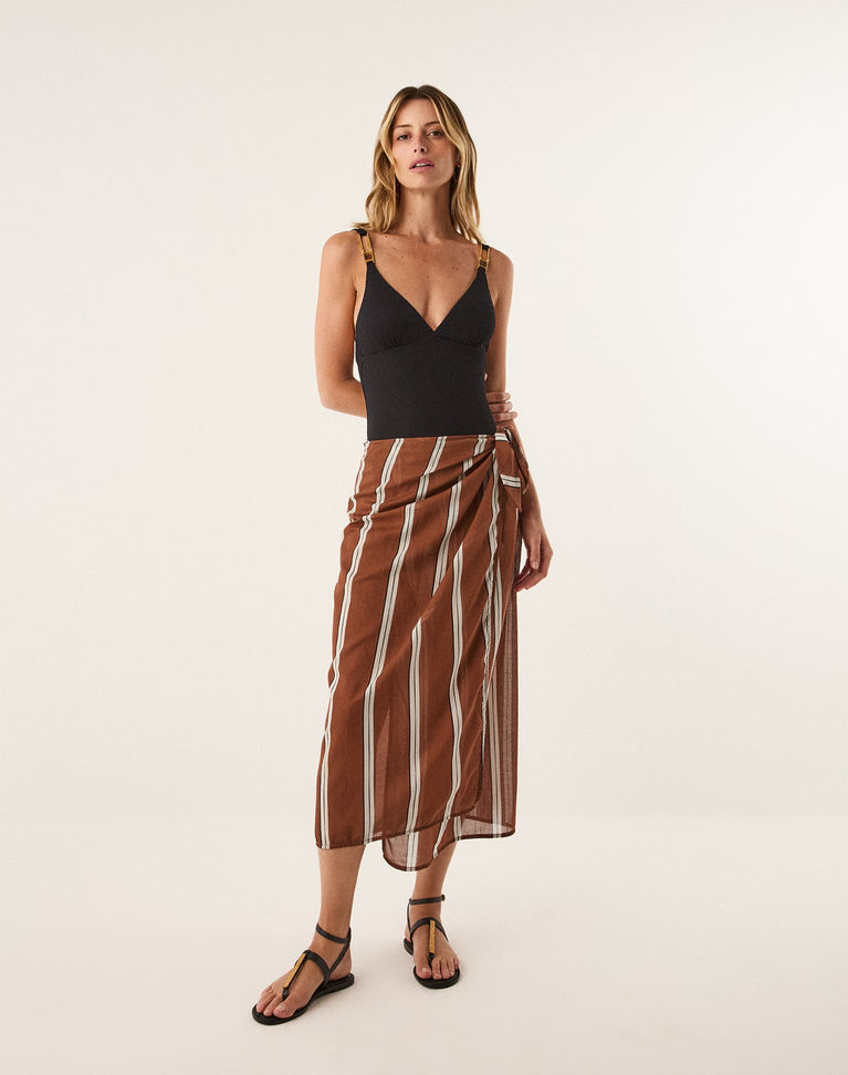 Flora Midi Pareo - Coast Stripe XS