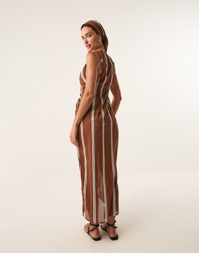 Mita Long Cover Up - Coast Stripe XS