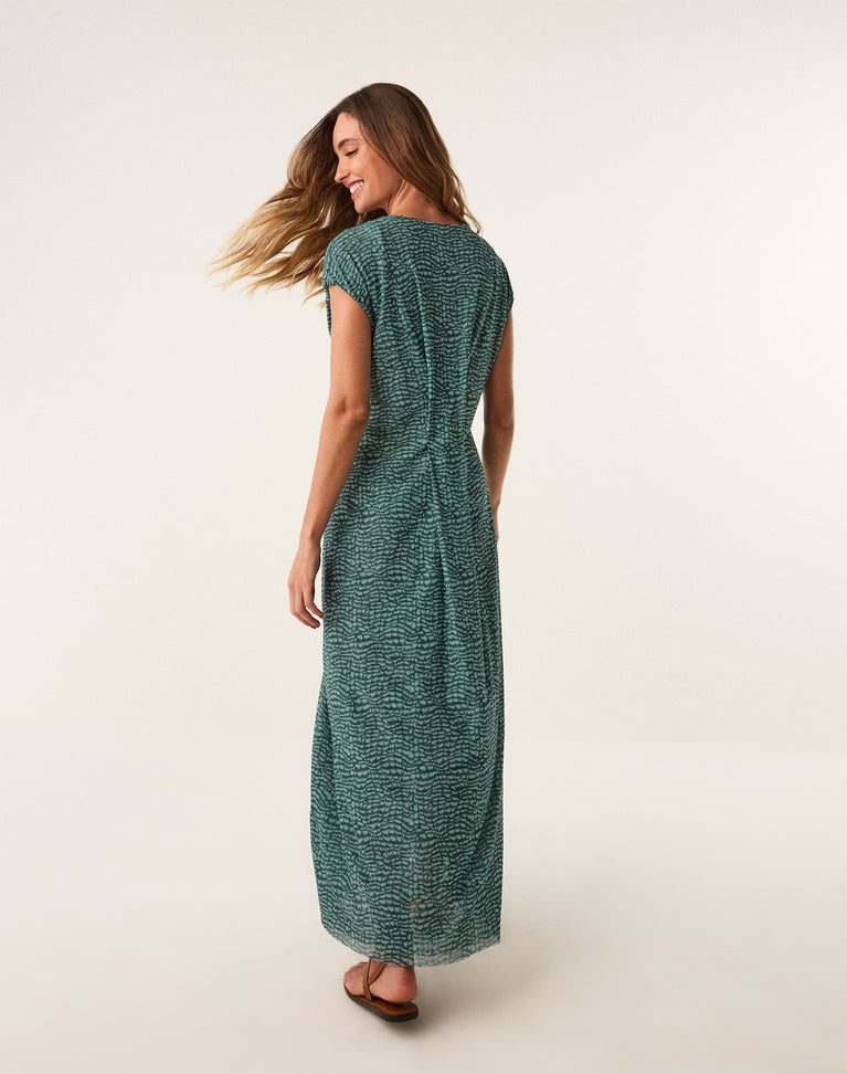 Jassie Midi Cover Up - Serpent Skin Acqua XS