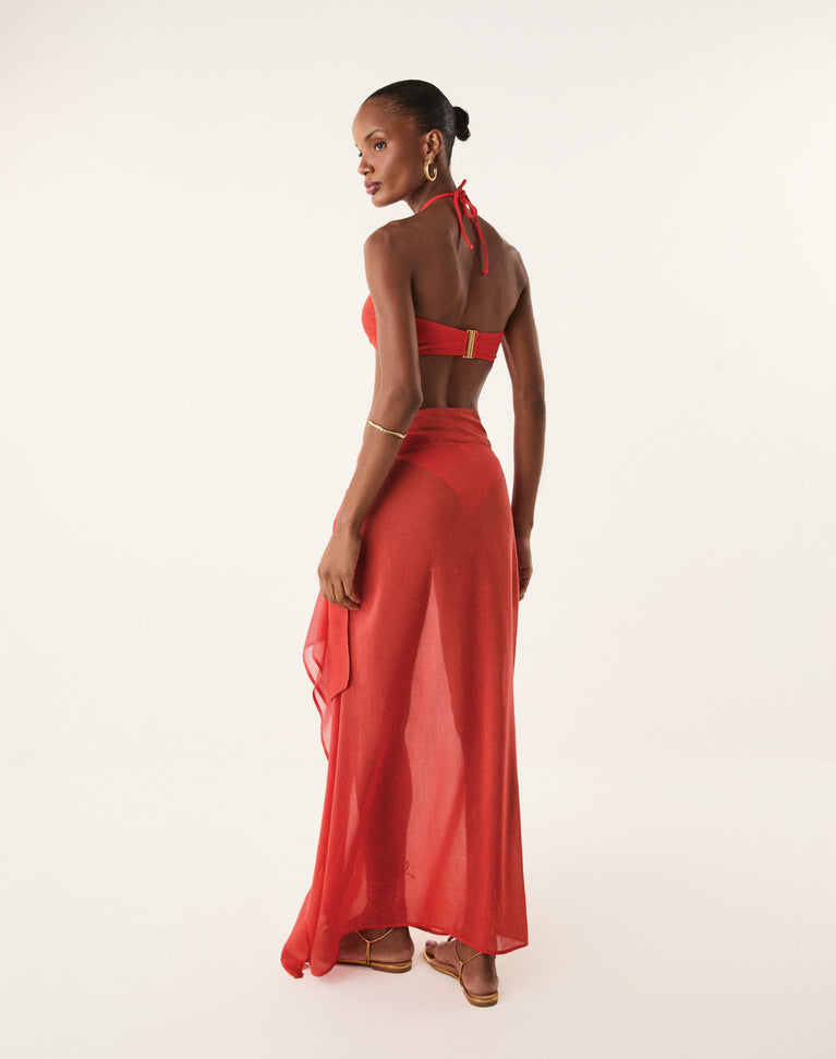 Paloma Midi Skirt - Spicy Red XS