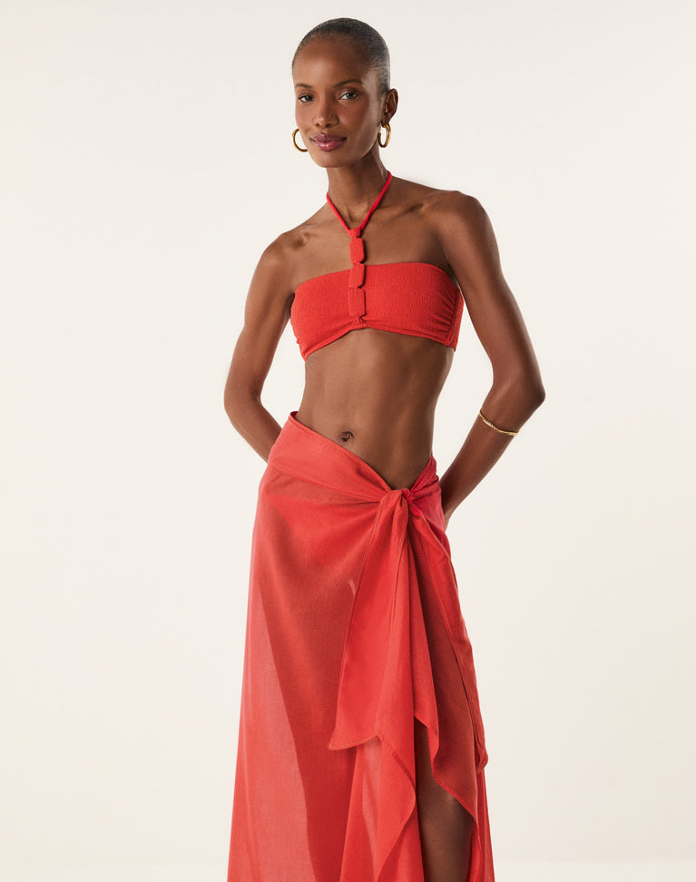 Paloma Midi Skirt - Spicy Red XS