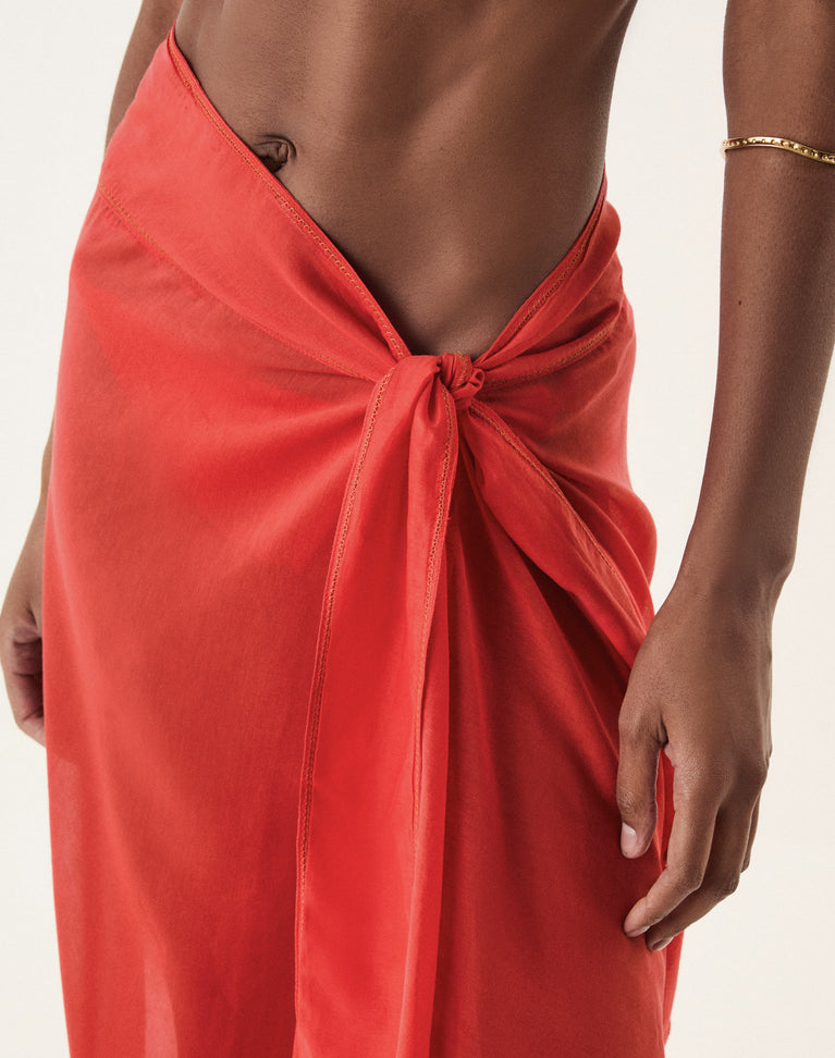 Paloma Midi Skirt - Spicy Red XS