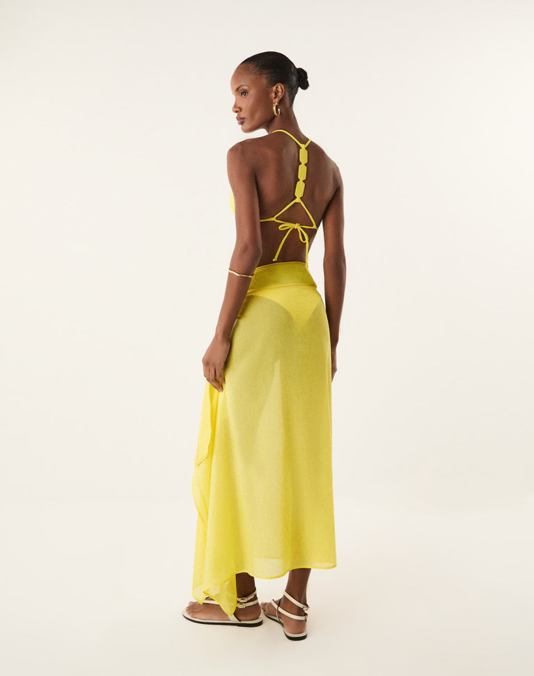 Paloma Midi Skirt - Butter Cup XS