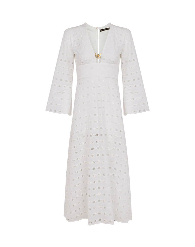 Eyelet Raya Long Dress - Off White Eyelet Raya Long Dress - Off White