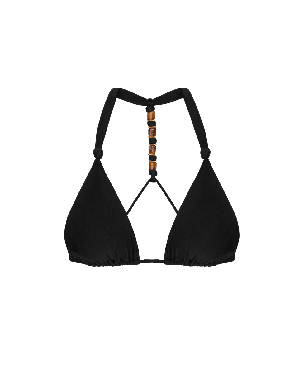 Matte Josi T Back Tri Top - Black