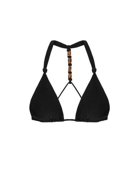 Matte Josi T Back Tri Top - Black