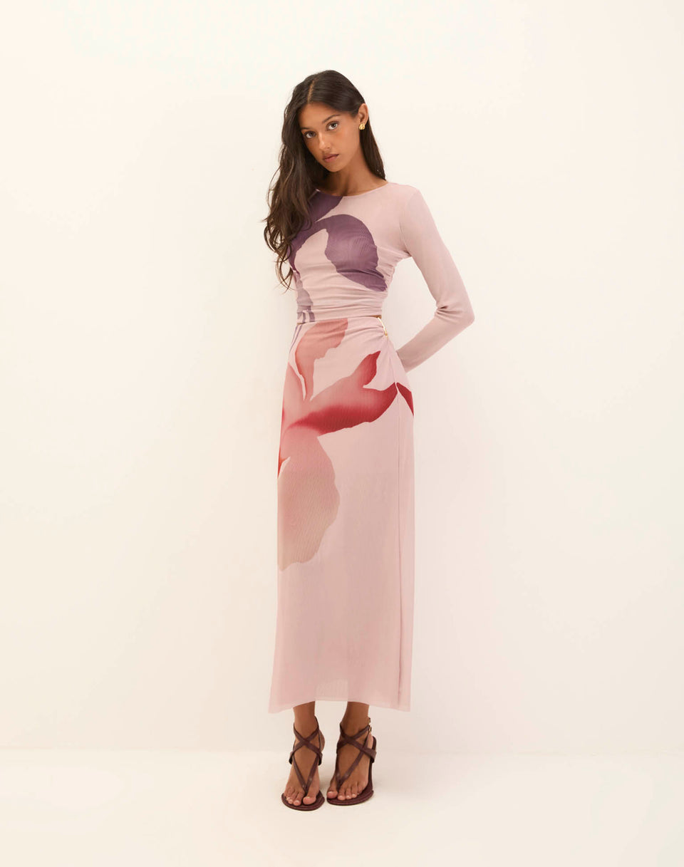 Amira Detail Long Skirt - Floreal XS