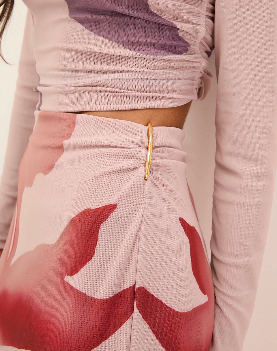 Amira Detail Long Skirt - Floreal XS