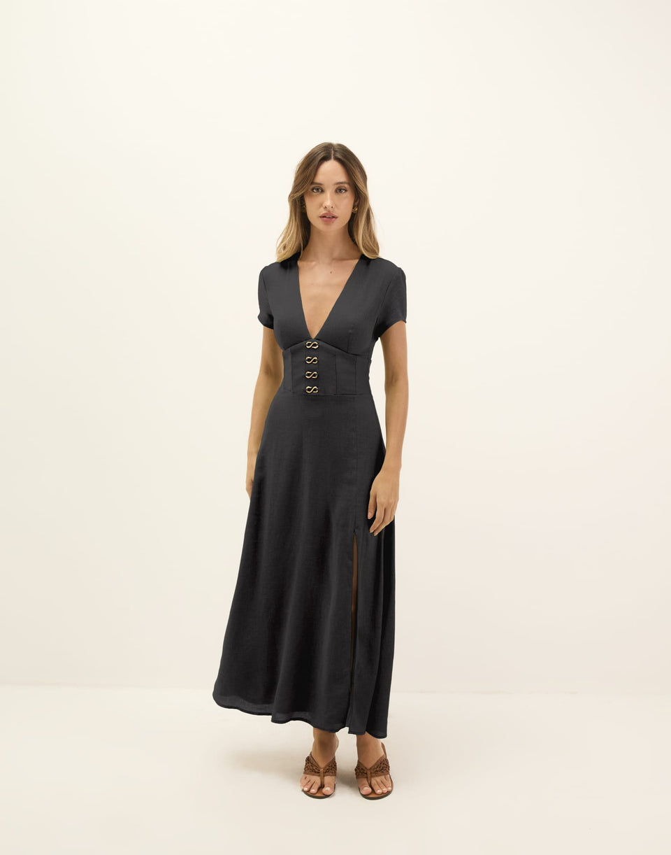 Nila Midi Dress - Black XS
