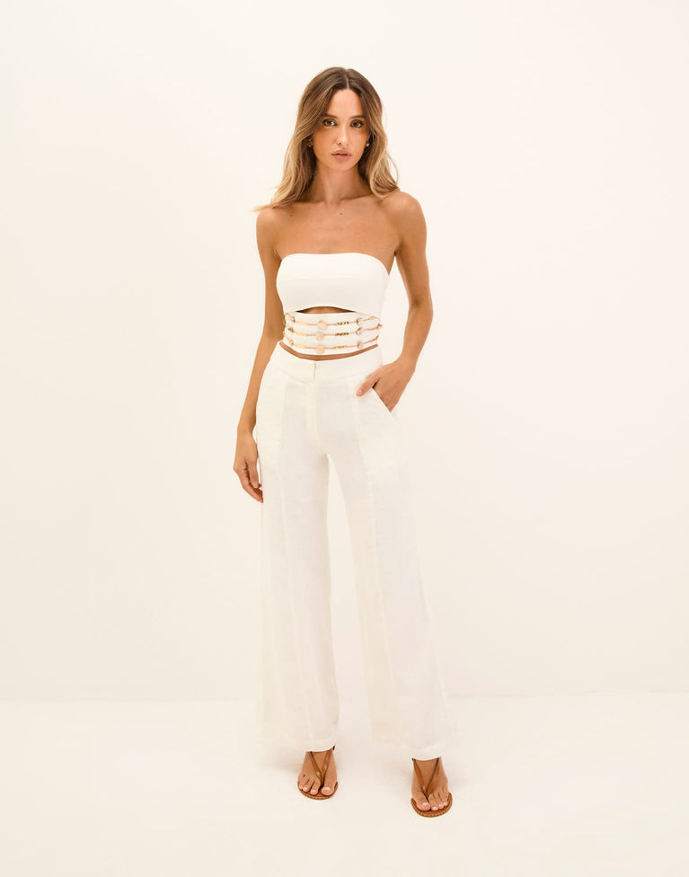 Women's Vix Paula Hermanny Estela Pants - Off White Women's Vix Paula Hermanny Estela Pants - Off White