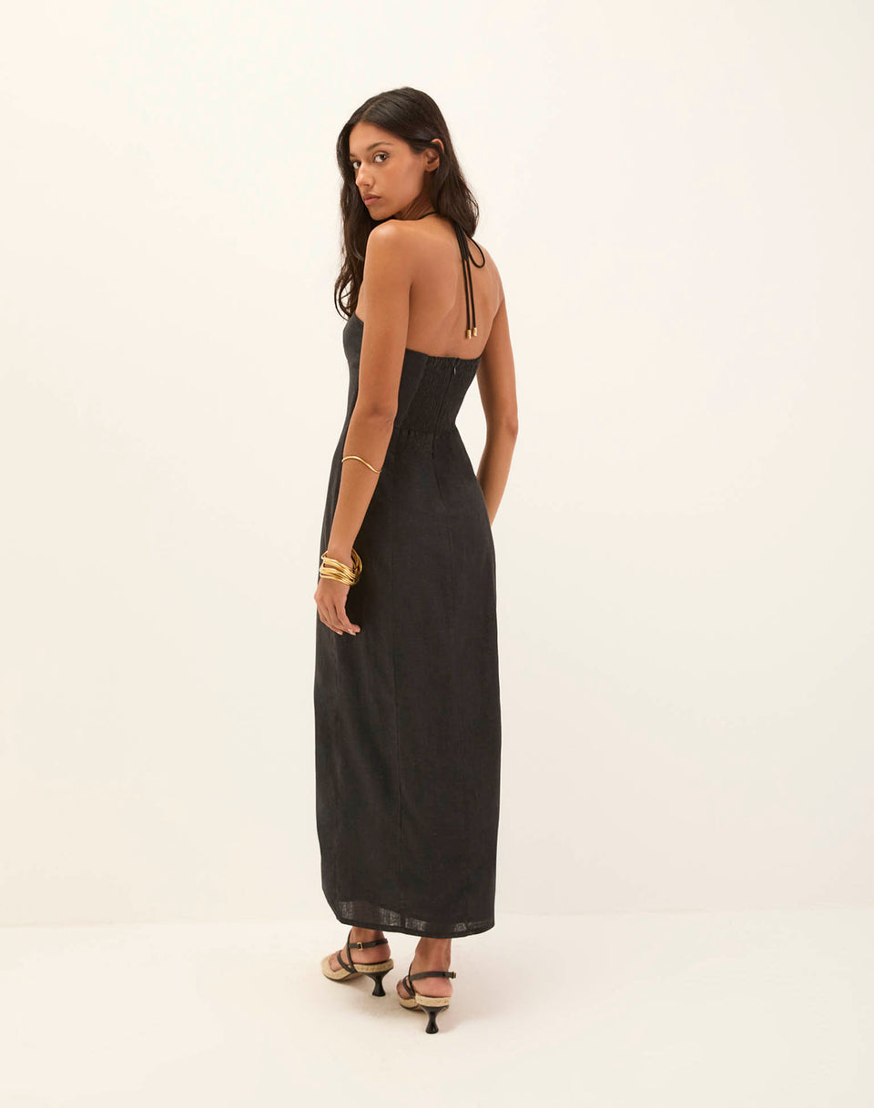Arden Midi Dress - Black XS