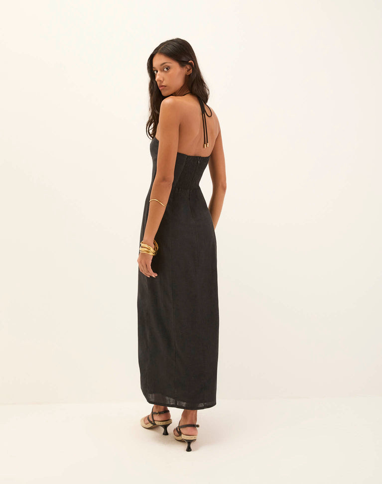 Arden Midi Dress - Black XS