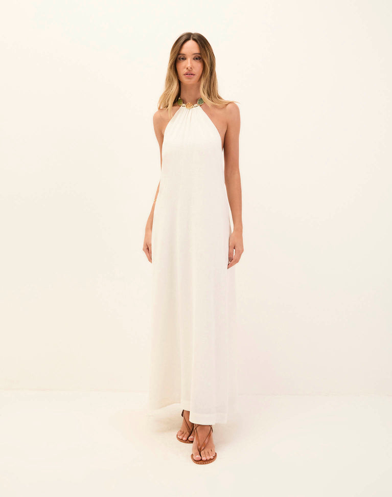 Women's Vix Paula Hermanny Aiden Long Dress - Off White Women's Vix Paula Hermanny Aiden Long Dress - Off White