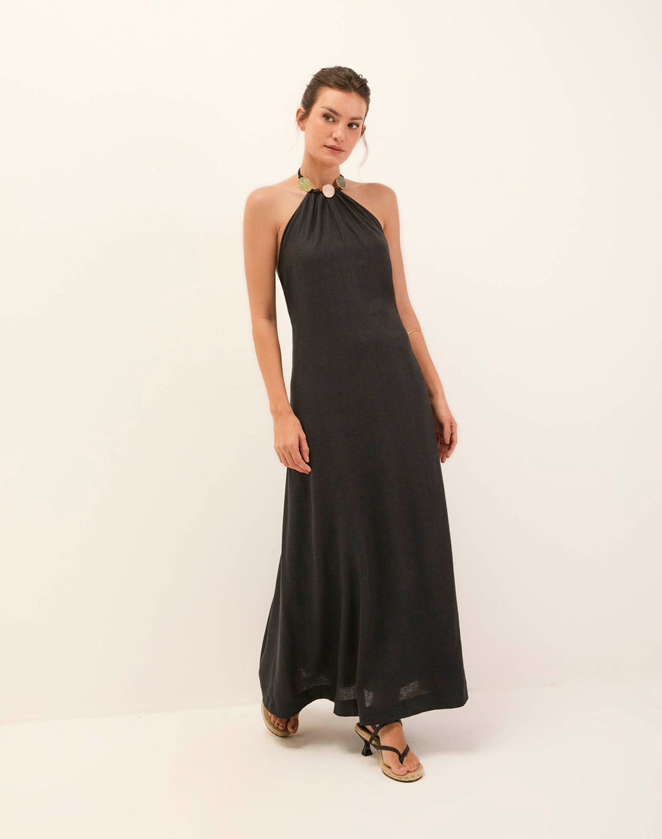 Aiden Long Dress - Black XS