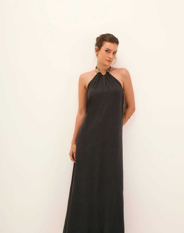 Aiden Long Dress - Black XS