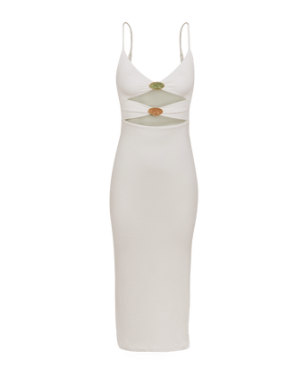 Firenze Petra Midi Dress - White