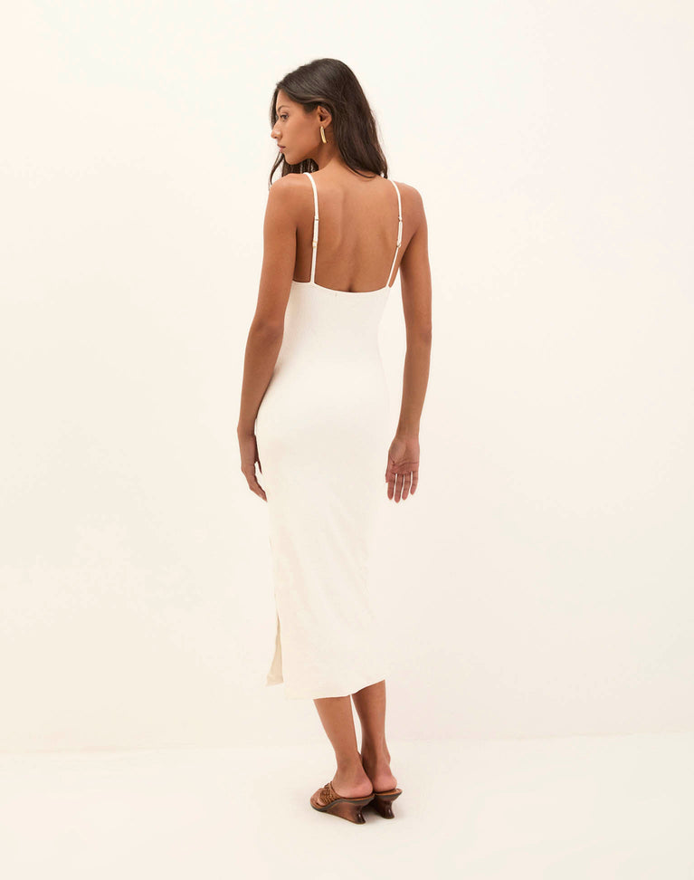 Firenze Petra Midi Dress - White XS