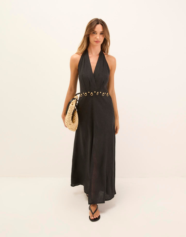 Hailey Midi Dress - Black XS