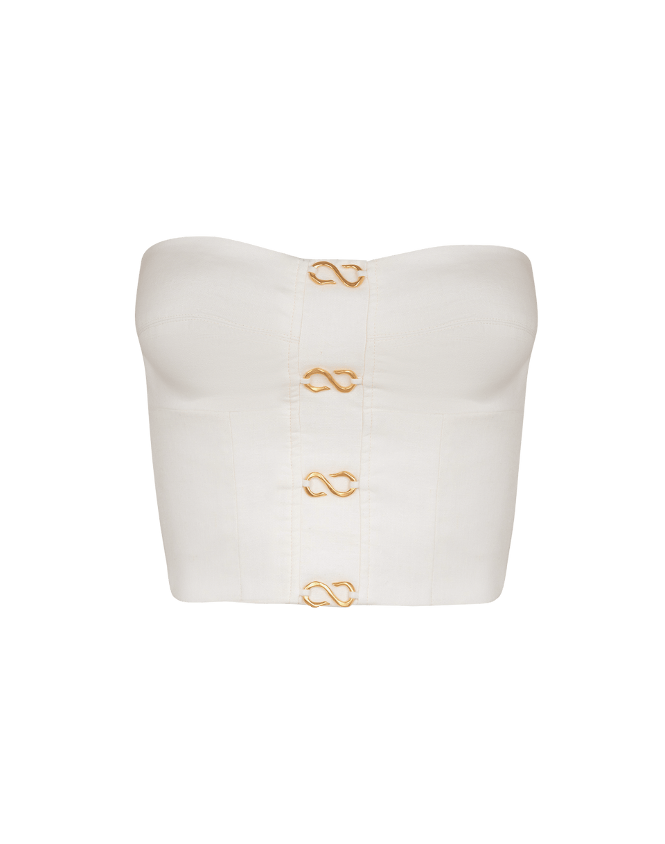 Nora Strapless Top - Off White XS