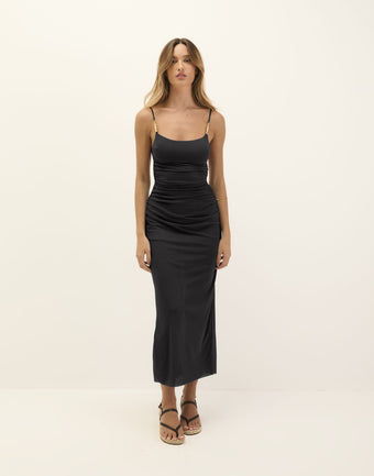 Lorena Midi Dress - Black