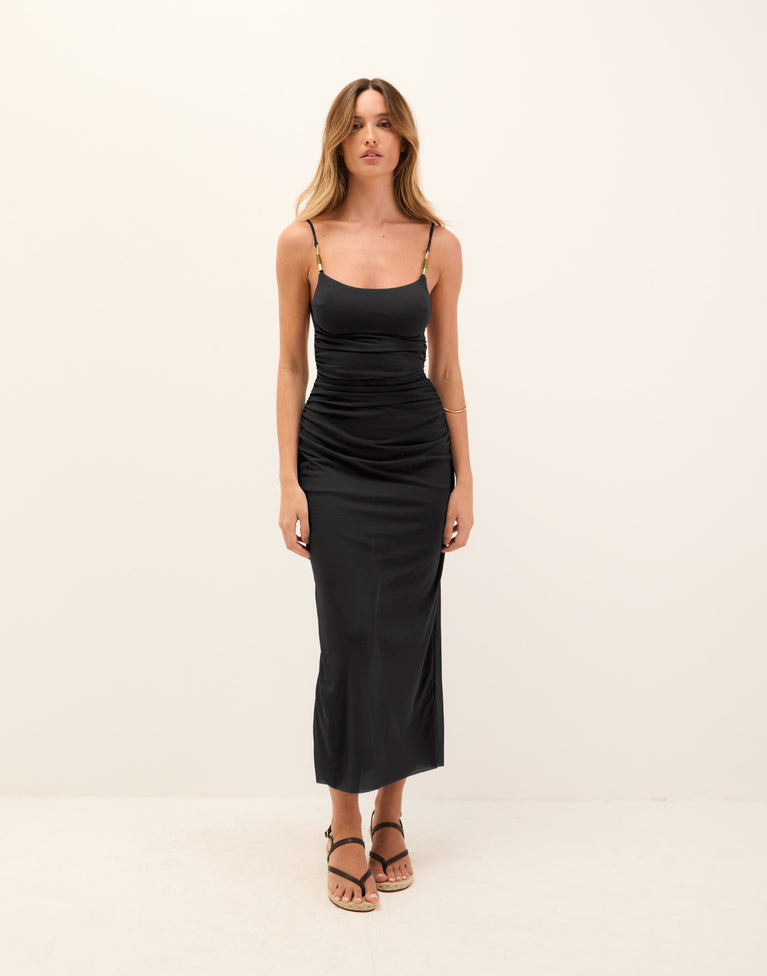 Lorena Midi Dress - Black Lorena Midi Dress - Black