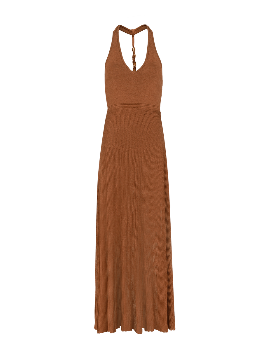 Knit Eria Long Dress - Camel