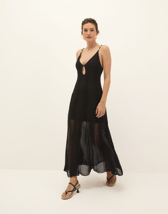 Knit Micah Long Dress - Black